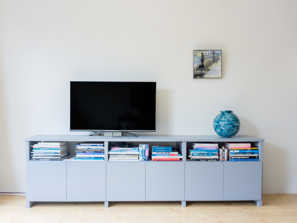 Lundia tv kast op maat met bovenblad