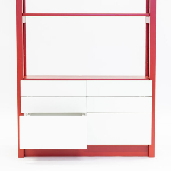 rode lundia kast met witte laden